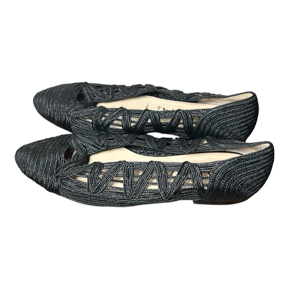 Black Textured Flats for Women - Gadea - Handmade woven - Picture 2 of 4